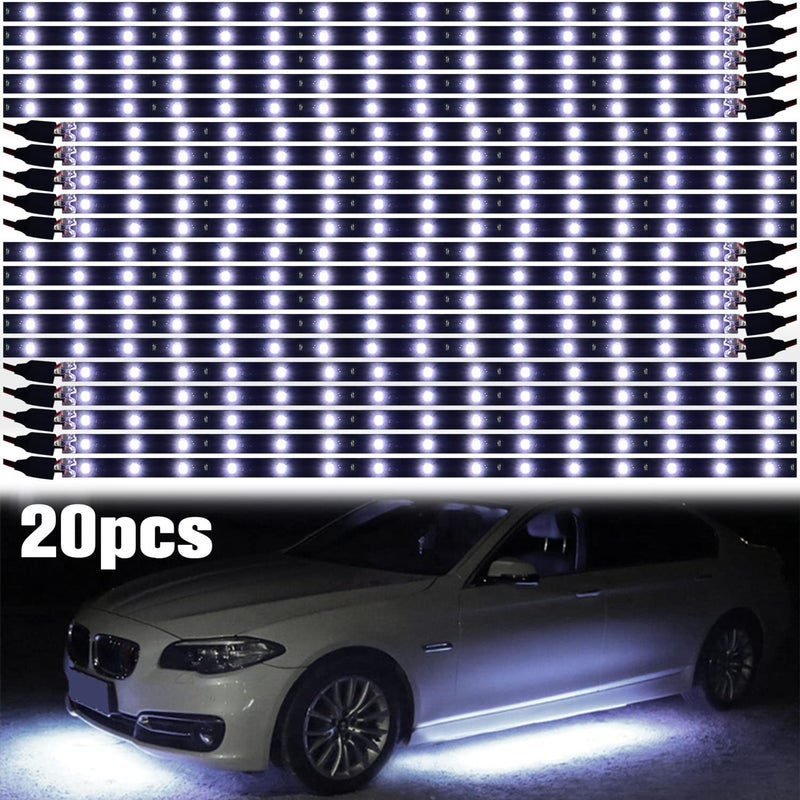 XTAUTO White 12v 15 Led 30cm Car Flexible Waterproof Underbody Light Strip Pack of 20 - Image 1